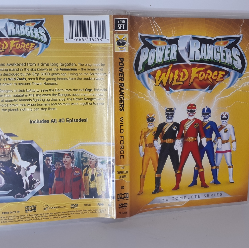 5 Disc DVD Set Power Rangers: Wild Force Complete Series 40 Episodes 14 Hours